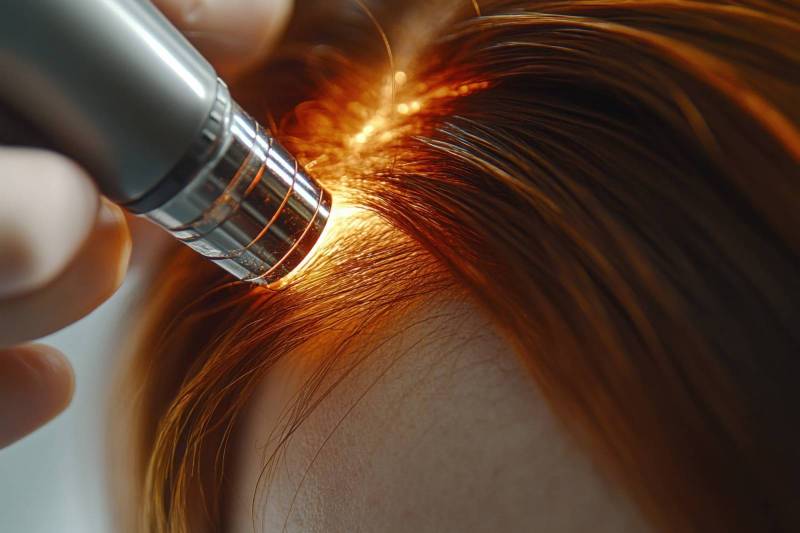 Analyse du cuir chevelu avant des soins de détox vers Avignon